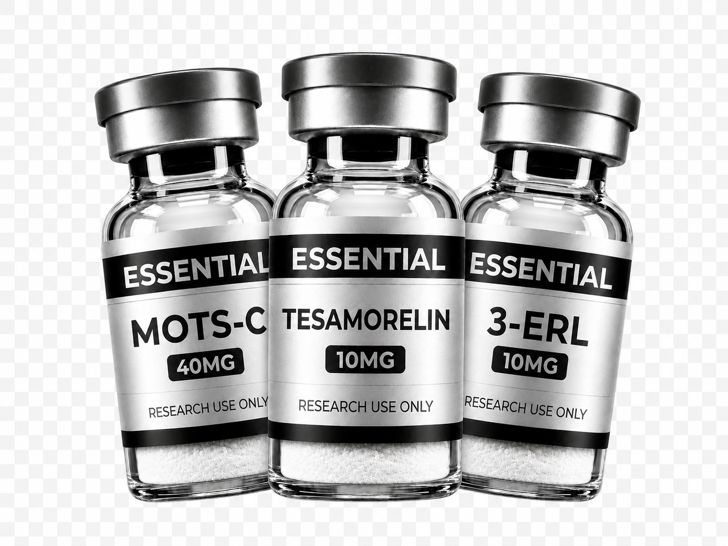 Essential MOTS-C, Tesamorelin, and 3-ERL research vials